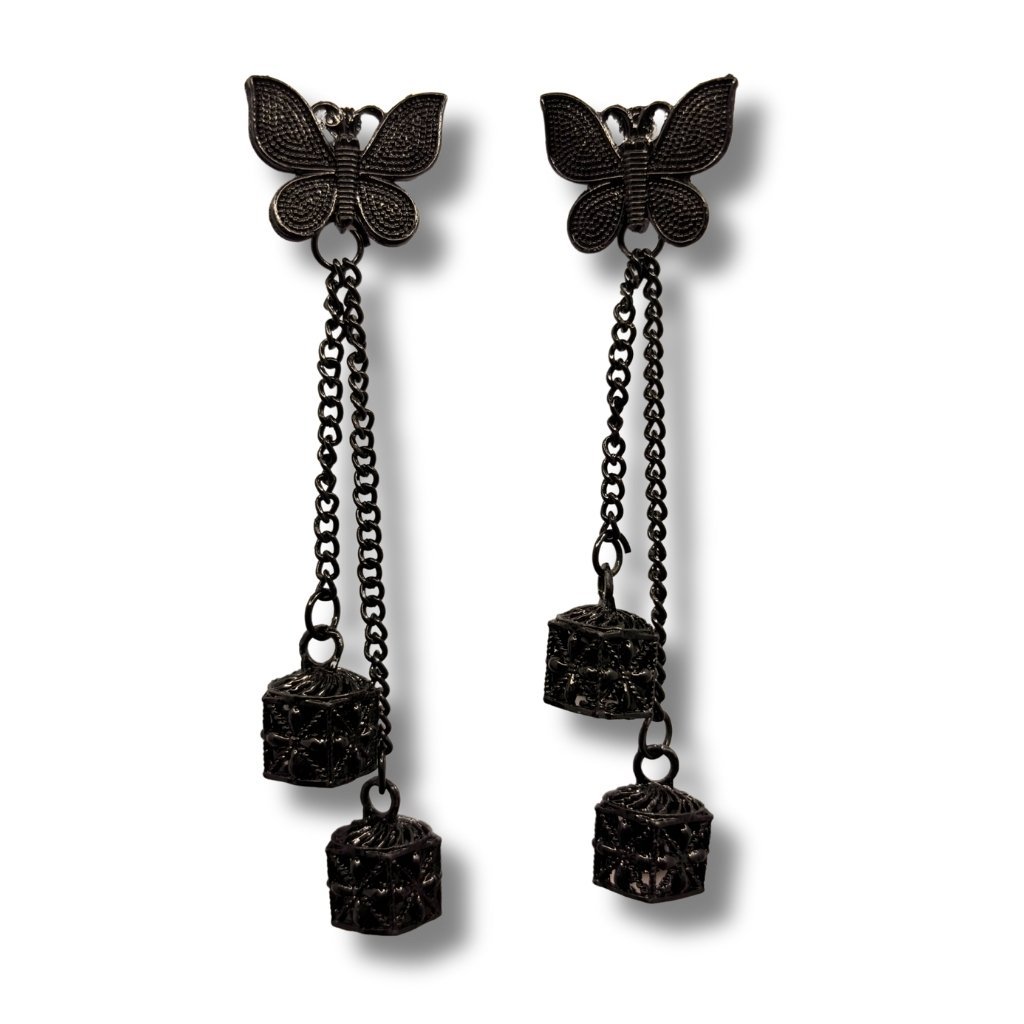 4 Pairs Trending Earrings for Women – Only Rs.150 | Esyko 1 Pair Butterfly Design Oxidised Earrings with Dangling Chains