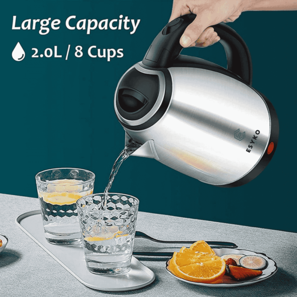 Esyko Stainless Steel Electric Kettle 2 Liters 4