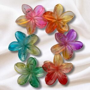 Transparent Flower Hair claw Clips