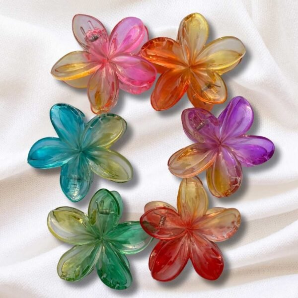 Transparent Flower Hair claw Clips