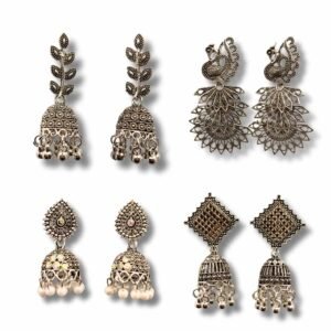 4 Pairs Earrings Girls Combo Fashion Jhumka Earrings
