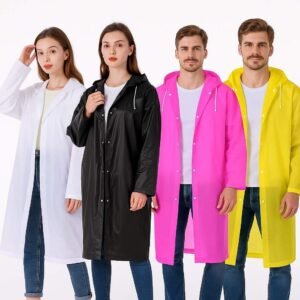EVA Waterproof Unisex Rain Coat with Hood, Full Sleeves