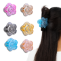 Flower Shape Medium Hair Claw Clips for Women & Girls Esyko 6 Pcs Flower Shape Medium Hair Claw Clips for Women & Girls – Size Hair Clips (5.5 cm) – Strong Grip, Stylish Hair Accessories for Daily Use & Party