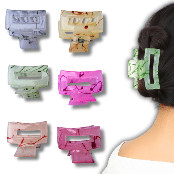 6 Pcs Small Hair Claw Clip Combo – 4 cm Mini Hair Accessories for Women & Girls | Strong Grip Clutch