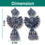 Black Oxidised Floral Jhumka Earrings for Women
