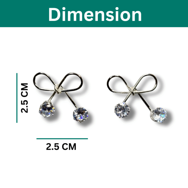 Bow Knot Earrings with Sparkling Stones – Stylish Earrings for Women & Girls - Image 4