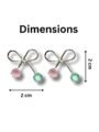 Esyko Bow Knot Earrings For Girls with Pink & Green Stones | Stylish Dangler Earrings for Women & Girls