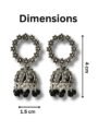 Buy Esyko Oxidised Silver Floral Jhumka Earrings – Ethnic Black Bead Danglers for Women