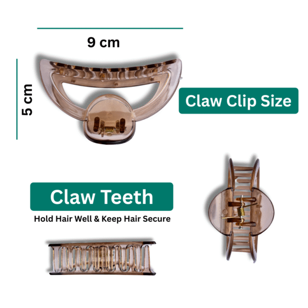 Large Hair Claw Clip for Women 9cm Strong Grip Hair Clutchers Combo - Image 2