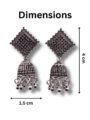 Esyko Oxidised Square Jhumka Earrings for Women & Girls | Traditional Antique Dangling Ethnic Earrings