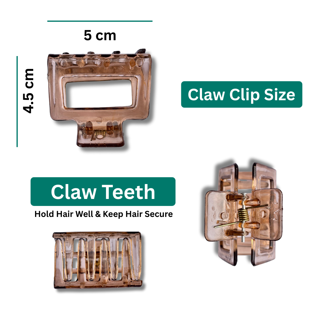 Hair Claw Clips Combo Hair Claw Clips Combo for Women & Girls | Rectangle Hair Clips Combo (Size 5, Multi-Color)