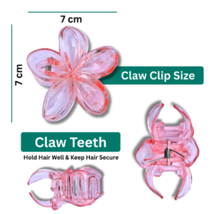 Flower Hair Claw Clip Combo 7 CM – Large Size Stylish Hair Accessories for Women & Girls