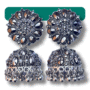 Oxidised Black Stone Jhumka Earrings for Women & Girls - Ethnic Party Wear Jewellery