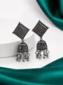 Oxidised Square Jhumka Earrings – Traditional Ethnic Dangling Earrings Oxidised Square Jhumka Earrings – Traditional Ethnic Dangling Earrings
