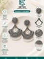 Oxidised Silver Jhumka Earrings for Women & Girls with White Beads Oxidised Silver Jhumka Earrings for Women & Girls with White Beads