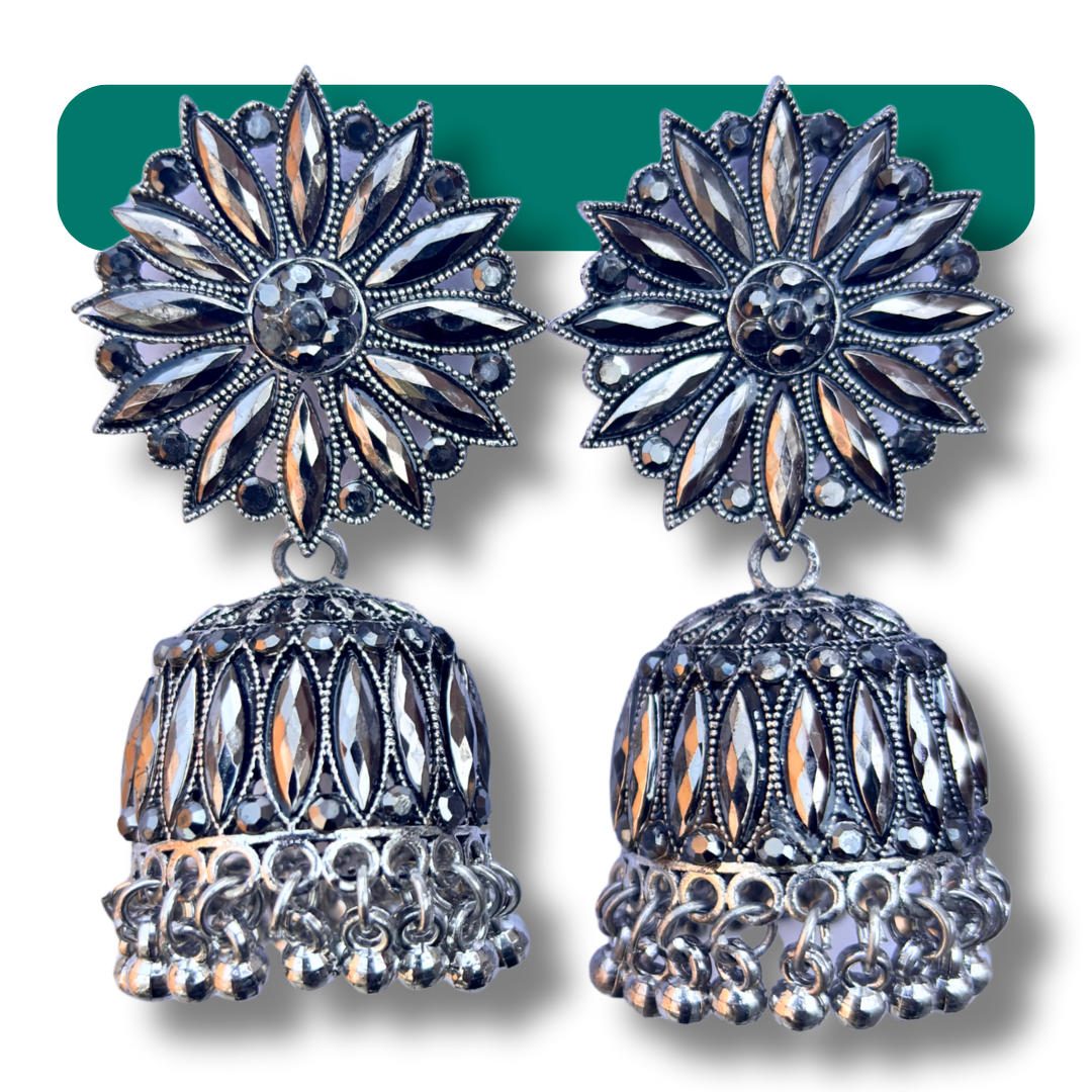 Vintage Oxidised Jhumka Earrings for Women & Girls - Stylish Ethnic Earrings