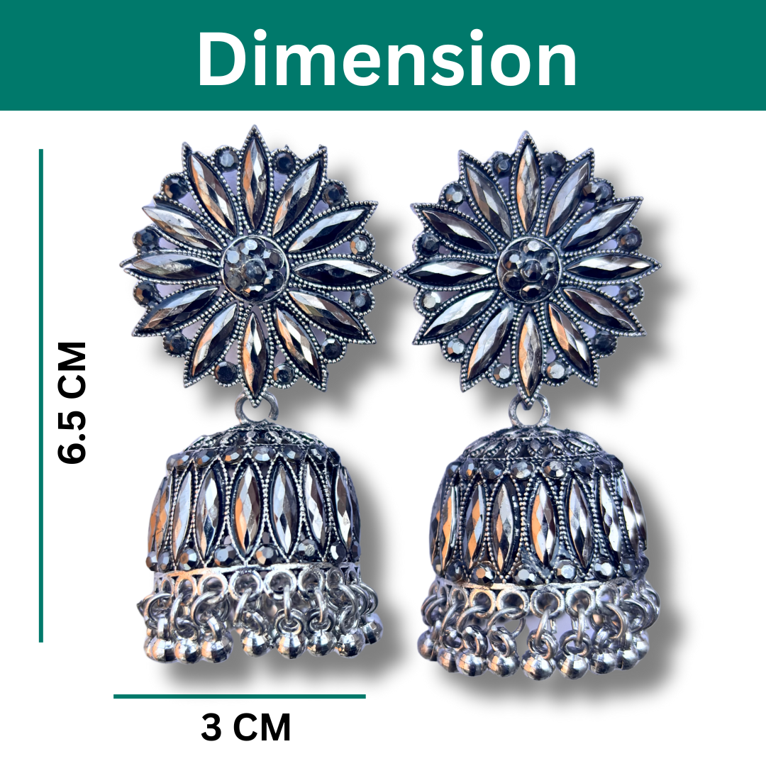 Vintage Oxidised Jhumka Earrings for Women & Girls - Stylish Ethnic Earrings