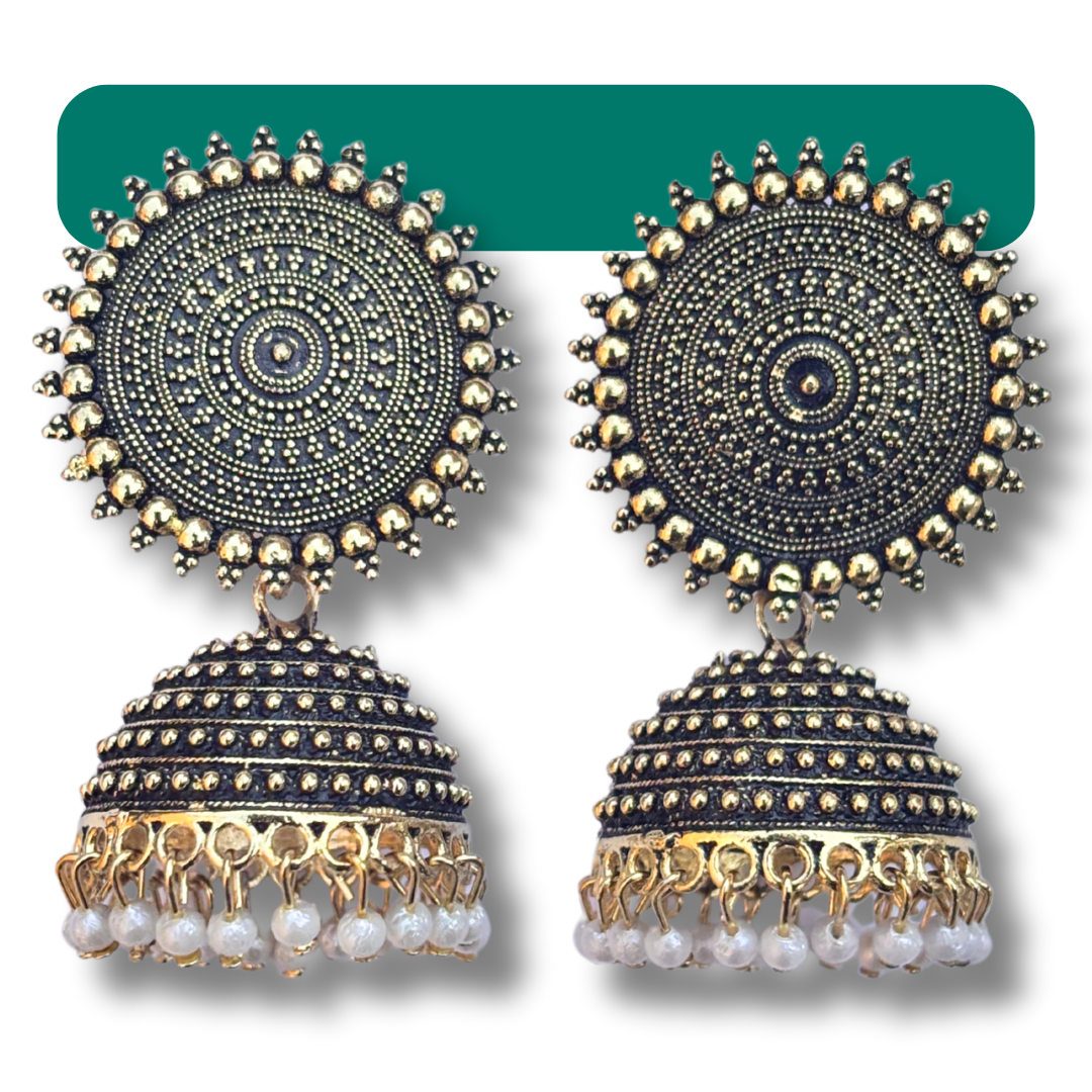 Vintage oxidised jhumka earrings for women 1 Vintage Oxidised Jhumka Earrings for Women - Ethnic & Stylish Party Wear