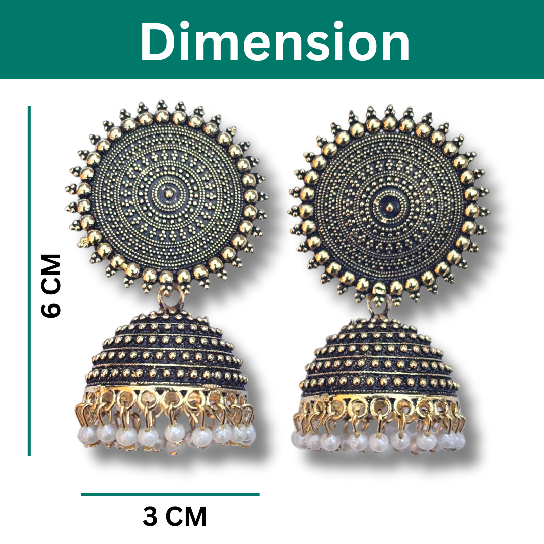 Vintage oxidised jhumka earrings for women 3 Vintage Oxidised Jhumka Earrings for Women - Ethnic & Stylish Party Wear