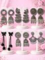 6 Pair Traditional Jhumki Earrings Combo for Women