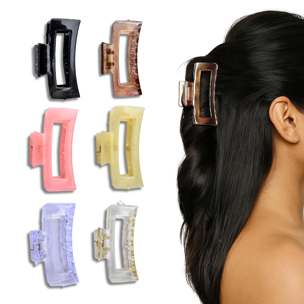 Esyko 6 Pcs Medium Size Hair Clutches for Women and Girls - Medium 7 cm Stylish Hair Accessories