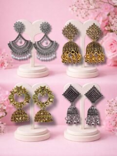 4 Pairs Earrings Girls Combo Fashion Jhumka Earrings Esyko 4 Pairs Earrings Girls Combo Fashion Jhumka Earrings