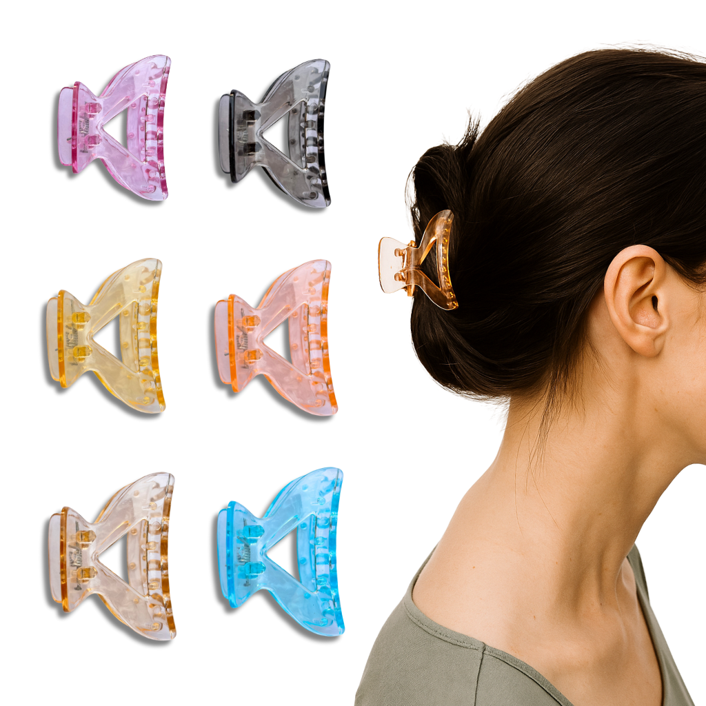 Esyko 6 Pcs Medium Size Hair Claw Clips combo for Women and Girls | Stylish Hair Clutches