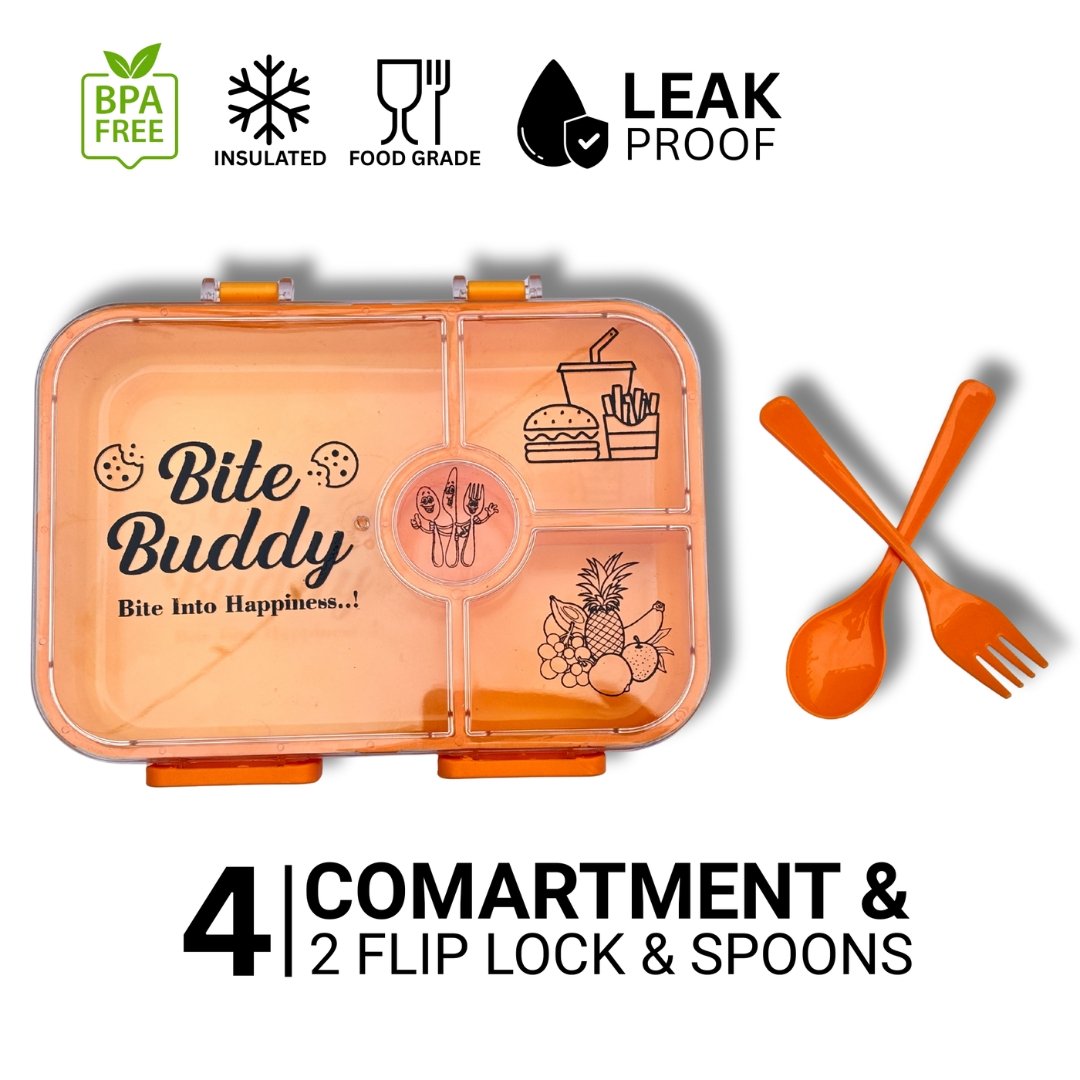 Orange leak proof tiffin box