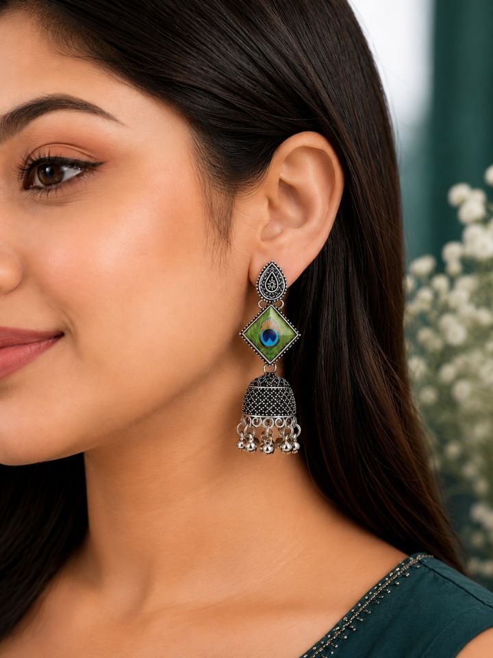 Peacock Feather Earrings for Women for Women & Girls