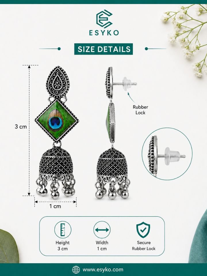 Peacock Feather Earrings for Women for Women & Girls