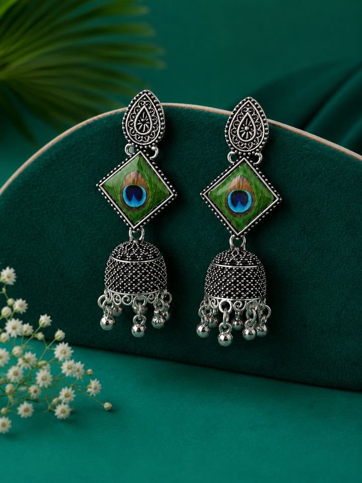 Peacock Feather Earrings for Women for Women & Girls