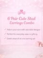 6 Pair Trendy Earrings Combo for Women and Girls