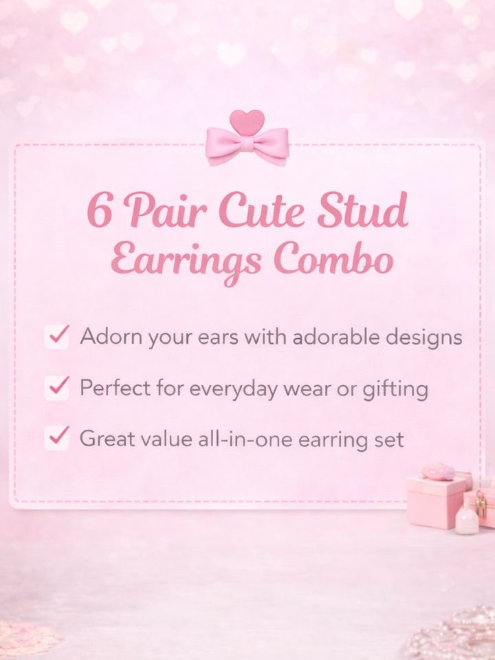 6 Pair Trendy Earrings Combo for Women and Girls
