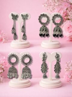4 Pair Traditional Jhumka Earrings Combo Set for Women 4 Pair Traditional Jhumka Earrings Combo Set for Women