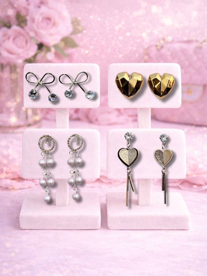 4 Pair Stylish Drop Earrings Combo Set for Women & Girls | Trendy Stud & Drop Earrings 4 Pair Stylish Drop Earrings Combo Set for Women & Girls | Trendy Stud & Drop Earrings