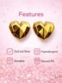 Gold Heart Shape Stud Earrings for Women | Trendy Fashion Jewellery Gold Heart Shape Stud Earrings for Women | Trendy Fashion Jewellery