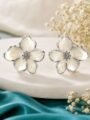 Flower Earrings for Women White Pearl Flower Stud Earrings Floral Earrings Flower Earrings for Women White Pearl Flower Stud Earrings Floral Earrings