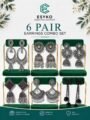 6 Pair Traditional Earrings for Women & Girls Combo Box Set