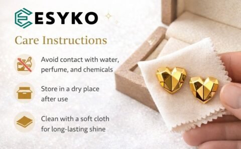 Gold Heart Shape Stud Earrings for Women | Trendy Fashion Jewellery small stud earrings daily wear