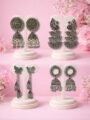 4 Pair Jhumka Earrings Combo Set | Oxidised Earrings for Women & Girls 4 Pair Jhumka Earrings Combo Set, Oxidised Earrings for Women & Girls | Traditional Jhumka, Peacock, Butterfly & Drop Earrings | Ethnic Jewellery for Daily & Party Wear