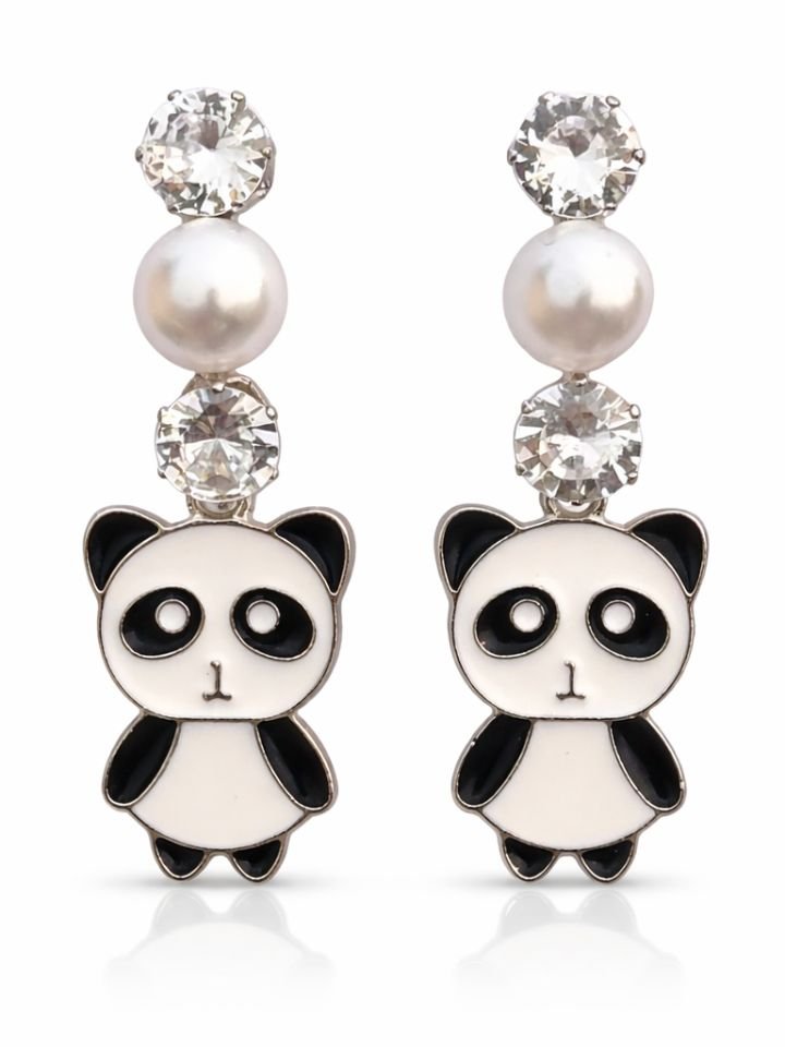 Esyko Panda Earrings For Girls | Crystal Stud Earrings | Cute Drop Earrings For Women & Girls