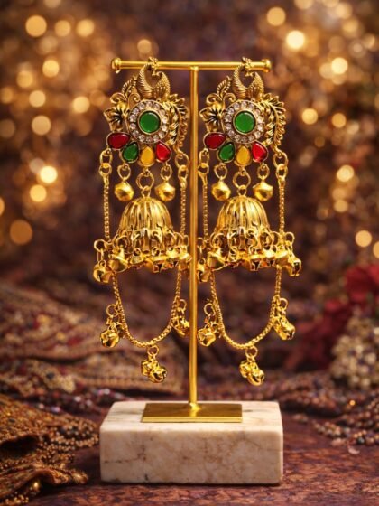 Buy Trendy Earrings, Hair Claw, Lunch Boxes Online | Esyko Buy Esyko Kashmiri Long Jhumka Earrings for Women | Heavy Traditional Party & Wedding Earrings