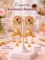 Kashmiri long earrings women jhumki | Heavy Ghungroo Wedding Jhumki Kashmiri Long Earrings Women Jhumki | Heavy Kashmiri Ghungroo Earrings | Traditional Gold Plated Jhumki for Wedding & Party Wear