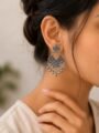 Traditional dangler earrings for Women | Oxidised Tribal Boho Drop Earrings