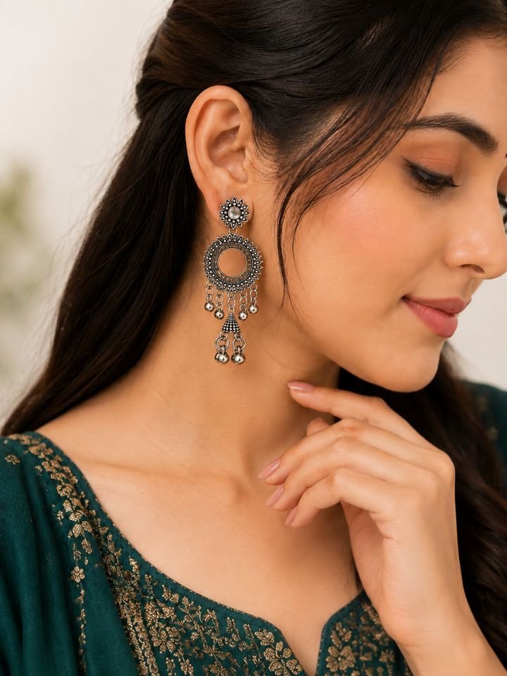 Boho Oxidised Drop Earrings Dangler | Earrings for Women & Girls