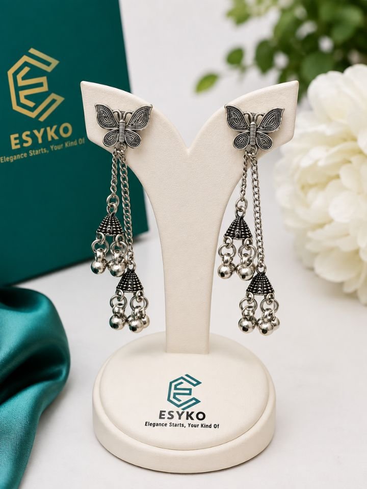 Butterfly Design Oxidised Earrings for Women & Girls Butterfly Design Oxidised Earrings for Women & Girls