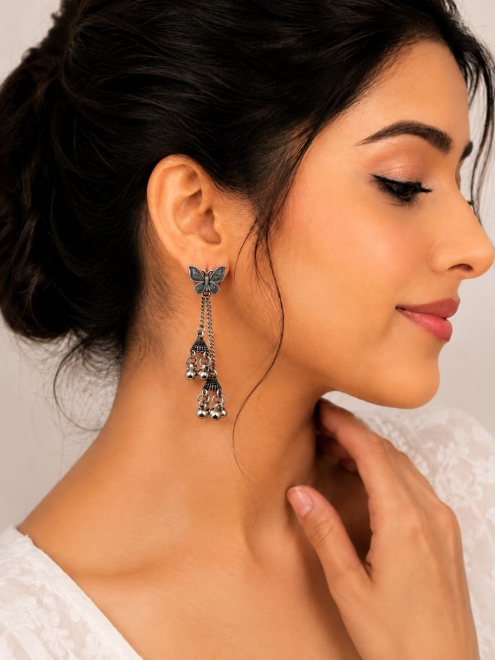 Butterfly Design Oxidised Earrings 12 Butterfly Design Oxidised Earrings for Women & Girls
