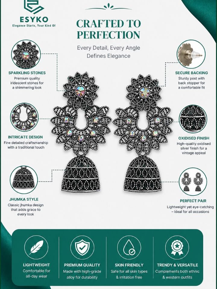 Oxidised Dangler Earrings For Women – Traditional Party Wear Earrings