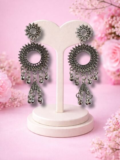 Boho Oxidised Drop Earrings Dangler | Traditional Ethnic Dangler Drop Earrings | Party Wear Jewellery for Girls