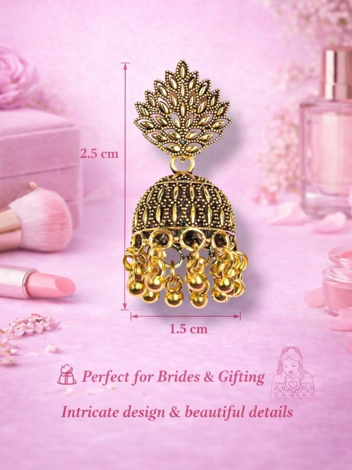 Gold Oxidised Dangler Earrings | Traditional Ethnic Dangler Earrings